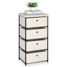 Baú de armazenamento HAITRAL Fabric 4 gavetas, organizador, armário, branco