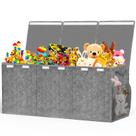Baú de Brinquedos Dobrável Beadsky Extra Grande 150L (Cinza)