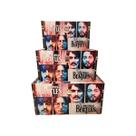 Bau De Madeira C3 Decoração Beatles Porta Treco Vinil