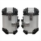 Baú de Moto Lateral Tronos 36L-T-X em Alumínio (PAR) - 36 Litros - Forro em Material Sintético - Prata