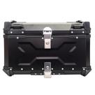 Bau de Moto Traseiro 65 Litros Universal Aluminio Anti-roubo Preto Cabem 2 Capacetes