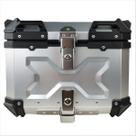 Baú de Moto Traseiro Tronos 55L-T-X em Alumínio - Base Universal - 55 Litros - Forro em material sintético - Prata