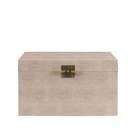 Baú Decorativo em MDF com Revestimento em PU Bege 44,5cm 22591P Mart