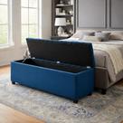 Baú Em Capitonê Queen 160x40x45cm Azul Marinho - Qualidade, Conforto e Elegância Para o Seu Lar