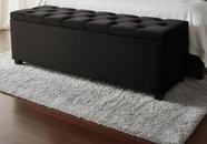 Baú Estofado Capitonê Queen 160x40x45cm Cor Preta - Alto Custo Benefício e Elegância Para o Seu Lar