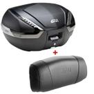 Baú Givi Monokey 47L Tampo Abs Carbon e Lente Fumê - V47nnt + Encosto Traseiro Givi E134s