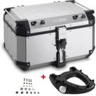 Baú Givi Monokey Traseiro Trekker Outback 58L Obkn58a Prata + Base M5 Givi