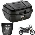 Baú Givi Top-case Preto 52 L + Suporte Monokey Tiger 900