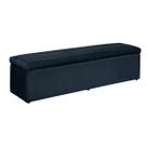 Baú Helena 158Cm Calçadeira Estofada Suede Azul Marinho