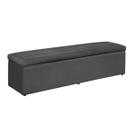 Baú Helena 158Cm Calçadeira Estofada Suede Cinza