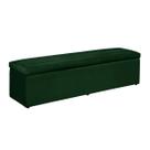 Baú Helena 158Cm Calçadeira Estofada Suede Verde Militar