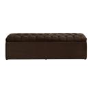 Baú Imperatriz 158Cm Calçadeira Estofada Suede Marrom Escuro