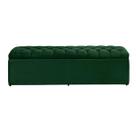 Baú Imperatriz 158Cm Calçadeira Estofada Suede Verde Militar