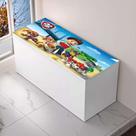Baú Infantil Organizador De Brinquedos Personagem MDF Branco