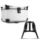 Baú Moto Alumínio Top Case 48 Litros + Bagageiro Super Adventure CB 500X 2014 À 2018