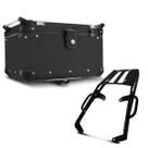 Baú Moto Alumínio Top Case 48 Litros + Bagageiro Super Adventure Versys 650 2010 À 2013