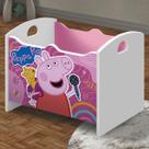 Baú Organizador De Brinquedos Peppa Rosa Branco Acetinado