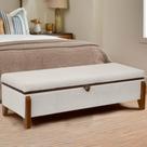 Baú Organizador Puff Bali 195 cm Bouclé Para Quarto e Sala