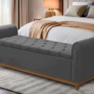 Baú Para Quarto Pé de Cama Box King Size Madeira Grécia