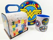 Baú Presente Heróis com caneca e Quebra-cabeça - Coleção TEA & Amor