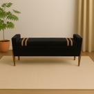 Baú Puff Estofado Cama Solteiro 90cm Para Quarto Sala Calçadeira Organizador Guarda Objetos com Tecido Veludo Envio Já Supreme