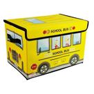 Bau Puff Organizador Infantil Quarto Sala Brinquedoteca Creche Porta Treco Multiuso Kids Amarelo