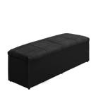 Baú Raissa 158Cm Calçadeira Estofada Suede Preto