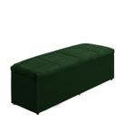 Baú Raissa 158Cm Calçadeira Estofada Suede Verde Militar