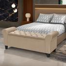 Baú Recamier Banquinho Divã Paris 150cm P/ Camas Queen Cor Areia