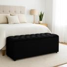 Baú Recamier Cor Preto Sara Com Capitonê 150cm Para Camas Queen