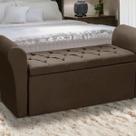 Baú Recamier Para Cama Box Quarto Madeira Estofado Casal