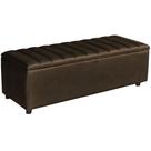 Baú Recamier Paris Couro Marrom 140 cm