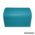 Baú Ripado Tamanho P 20cm Mdf Madeira Pintado