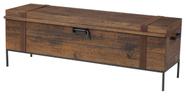 Bau Ruben cor Rustic Brown com Pes em Aco Grafite 148cm - 55658