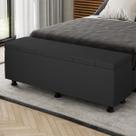 Baú Sapateira Estofada Queen Size 160 cm Venus material sintético - SkyBox