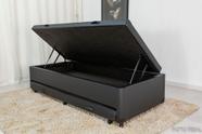 Baú Solteiro C/ Auxiliar Preto 088x188x45