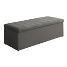 Baú Vitória 158Cm Calçadeira Estofada Suede Cinza