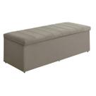 Baú Vitória 193Cm Calçadeira Estofada Suede Bege