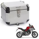 Bauleto Atacama 43L Multistrada 1200 Aluminio Escovado Top Case Bráz