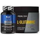 Bcaa 120 Caps Growth + Glutamina Pura 120g Probiotica