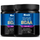 Bcaa em Pó 2:1:1 200g Growth Supplements Kit 2 Potes