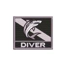 BD0176N-002 Bandeira Mergulhador Patch Bordado 7,5x6,3cm