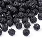 Beads BB Beadthoven 100 unidades de 1 cm de argila preta de strass