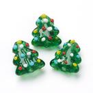 Beads BB Beadthoven 20 piezas de cuentas de vidrio en forma de árbol de Navidad 15x18mm