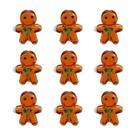 Beadthoven, 20 peças de Christmas Gingerbread Man Beads, luminária, feitas à mão, miçangas de vidro, mini contas artesanais de gengibre de Natal, orifício perfurado, contas de vidro de Murano feitas à mão para fabricação de joias, pulseira, colar, artesanato