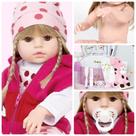 Bebê Boneca Reborn Cabelo Loiro Girafinha + Bolsa e Itens