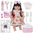 Bebê Boneca Reborn Morena 100% Silicone Pode Banho + Itens