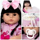 Bebe Boneca Reborn Recem Nascida Morena Enxoval Completo