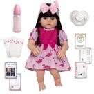 Bebe Boneca Reborn Recem Nascida Vestido Rosa com Acessórios