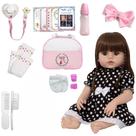 Bebe Estilo Reborn 46cm Recém Nascida de Vinil + 20 Itens
